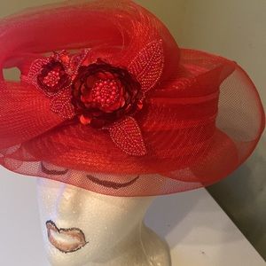 Really Cute Red Church Dress Hat by Essence